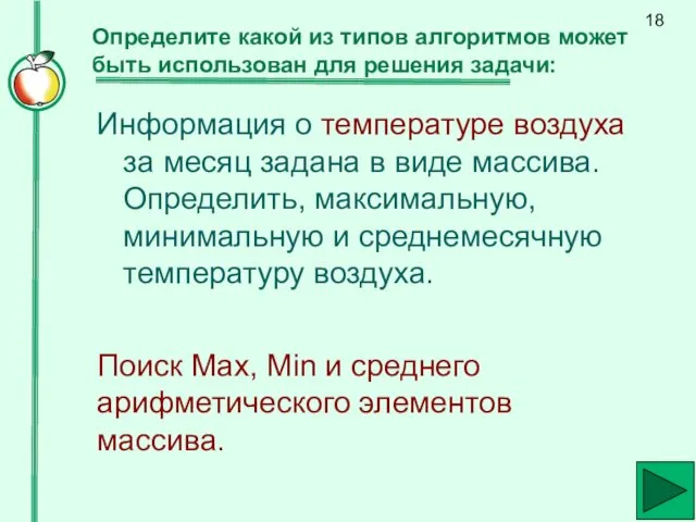 Определите какой из типов алгоритмов может быть использован для решения