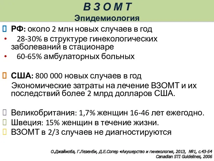 В З О М Т Эпидемиология РФ: около 2 млн