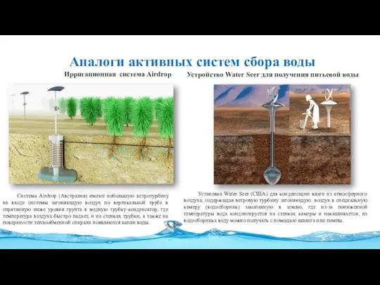 Ирригационная система Airdrop Устройство Water Seer для получения питьевой воды