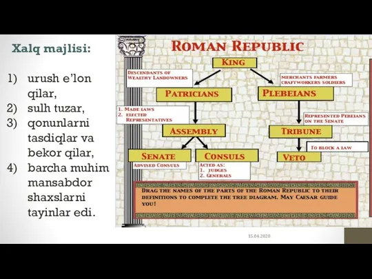 15.04.2020 Xalq majlisi: urush e’lon qilar, sulh tuzar, qonunlarni tasdiqlar