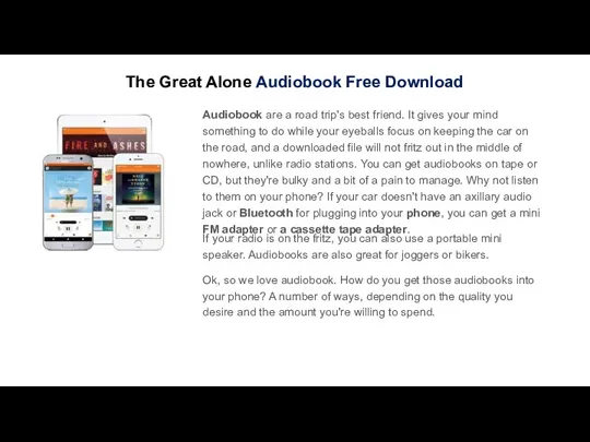 The Great Alone Audiobook Free Download Audiobook are a road