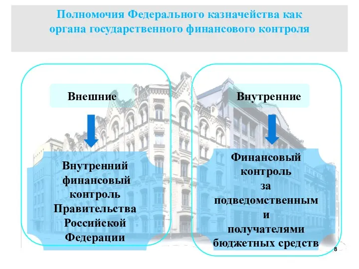 Полномочия Федерального казначейства как органа государственного финансового контроля Внутренние Внешние