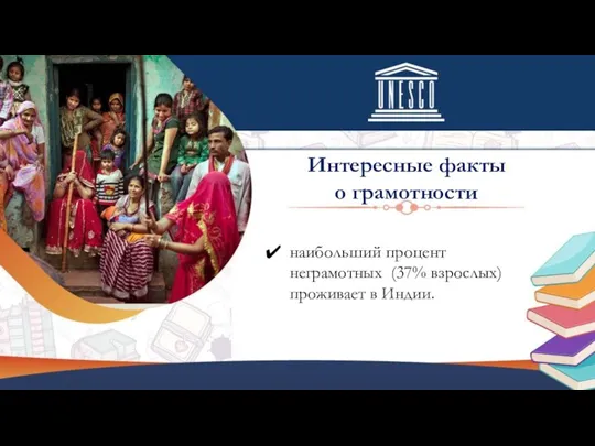 наибольший процент неграмотных (37% взрослых) проживает в Индии. Интересные факты о грамотности