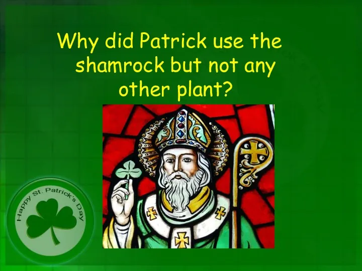 Why did Patrick use the shamrock but not any other plant?