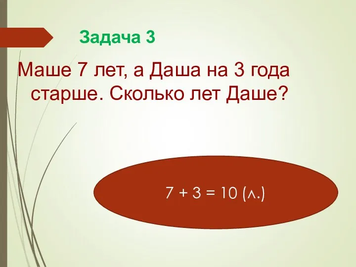 Задача 3 Маше 7 лет, а Даша на 3 года