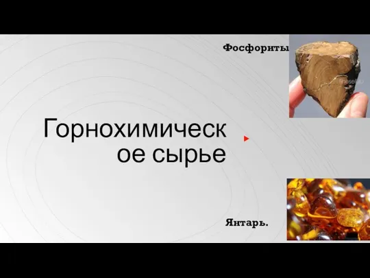 Горнохимическое сырье Фосфориты. Янтарь.