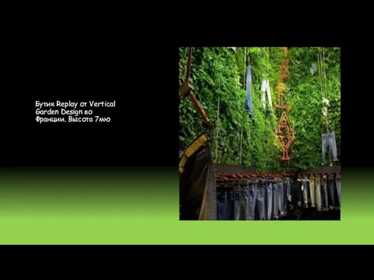 Бутик Replay от Vertical Garden Design во Франции. Высота 7мю