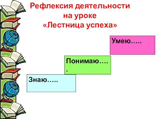 Рефлексия деятельности на уроке «Лестница успеха»