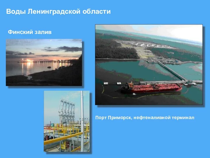 Воды Ленинградской области Финский залив Порт Приморск, нефтеналивной терминал