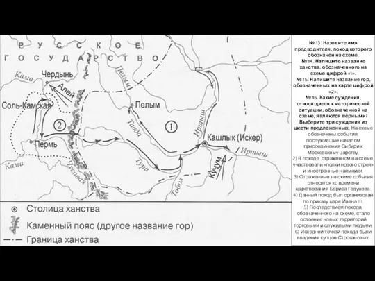 № 13. Назовите имя предводителя, поход которого обозначен на схеме.