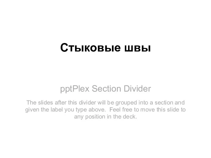 pptPlex Section Divider Стыковые швы The slides after this divider