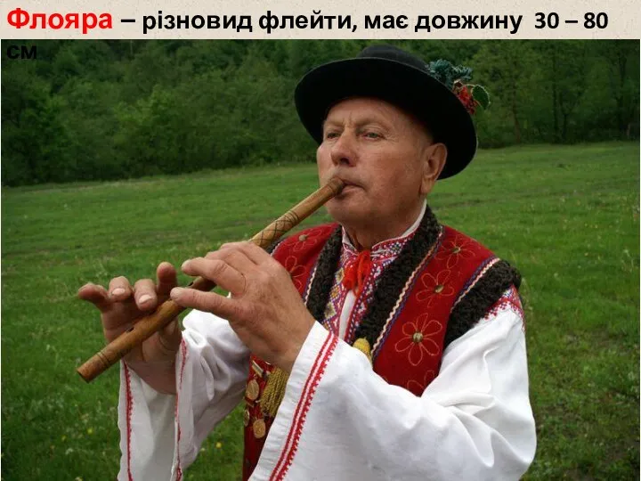 Флояра – різновид флейти, має довжину 30 – 80 см