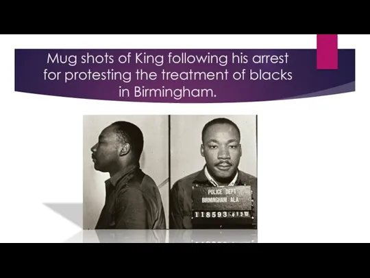 Mug shots of King following his arrest for protesting the treatment of blacks in Birmingham.