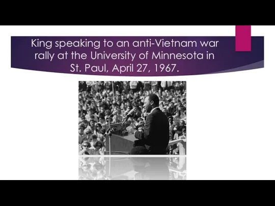 King speaking to an anti-Vietnam war rally at the University