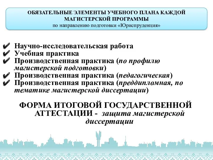 Научно-исследовательская работа Учебная практика Производственная практика (по профилю магистерской подготовки)