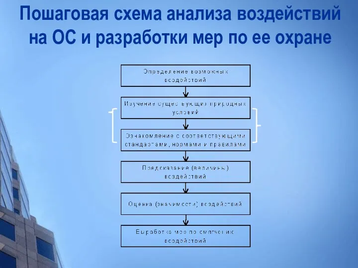 Пошаговая схема анализа воздействий на ОС и разработки мер по ее охране