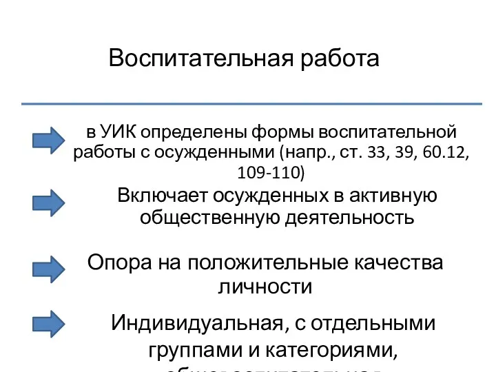 Воспитательная работа в УИК определены формы воспитательной работы с осужденными