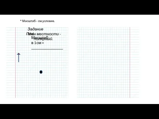 Задание №4. План местности - полярный. * Масштаб - см.условие. в 1см = ________________ Масштаб: