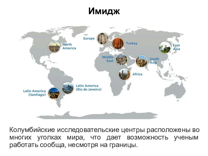 Имидж Колумбийские исследовательские центры расположены во многих уголках мира, что