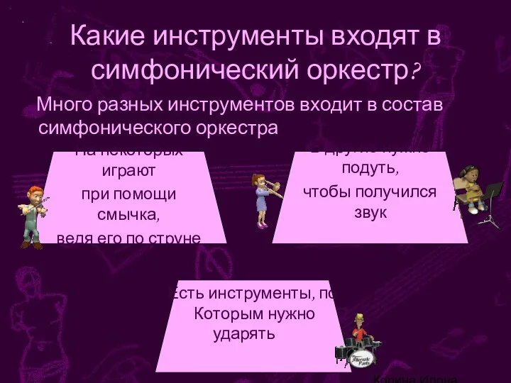 Корина Илона Викторовна Какие инструменты входят в симфонический оркестр? Много