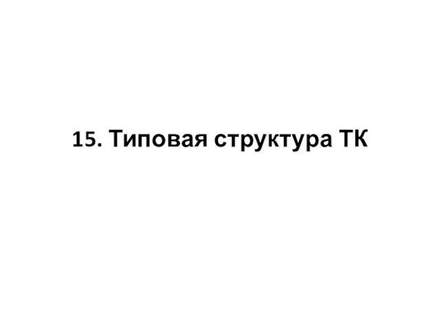 15. Типовая структура ТК