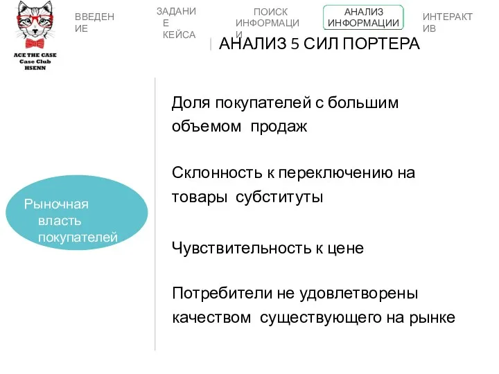 Склонность к переключению на товары субституты Чувствительность к цене Потребители