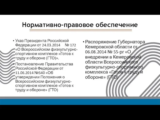 Нормативно-правовое обеспечение Указ Президента Российской Федерации от 24.03.2014 № 172
