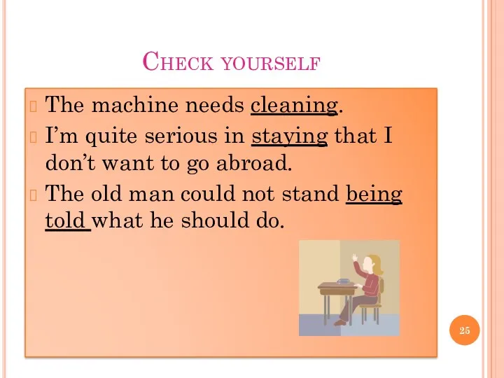 Check yourself The machine needs cleaning. I’m quite serious in