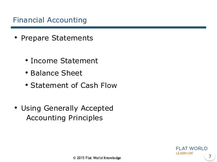 Financial Accounting Prepare Statements Income Statement Balance Sheet Statement of Cash Flow Using