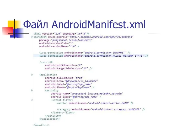 Файл AndroidManifest.xml