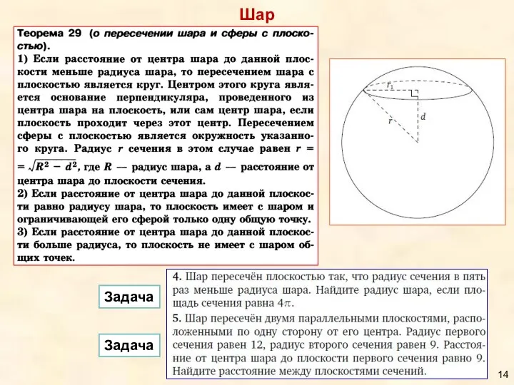 Шар Задача Задача