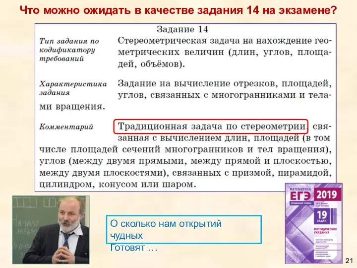 Что можно ожидать в качестве задания 14 на экзамене?