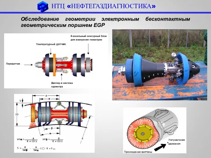 НТЦ «НЕФТЕГАЗДИАГНОСТИКА» Обследование геометрии электронным бесконтактным геометрическим поршнем EGP