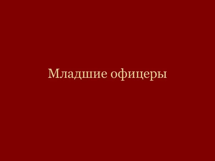 Младшие офицеры