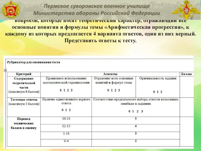 В составе группы из 2-х человек выполнить задание: составить тест