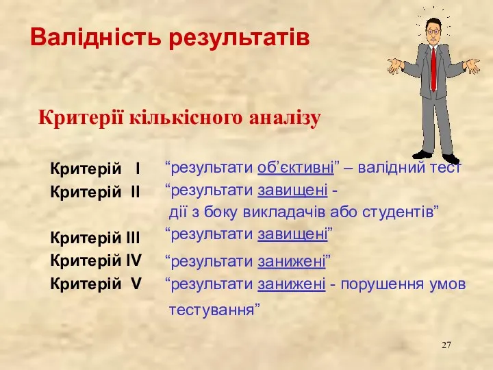 Критерій I Критерій II Критерій III Критерій IV Критерій V