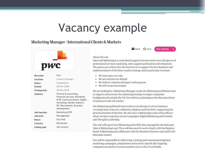 Vacancy example