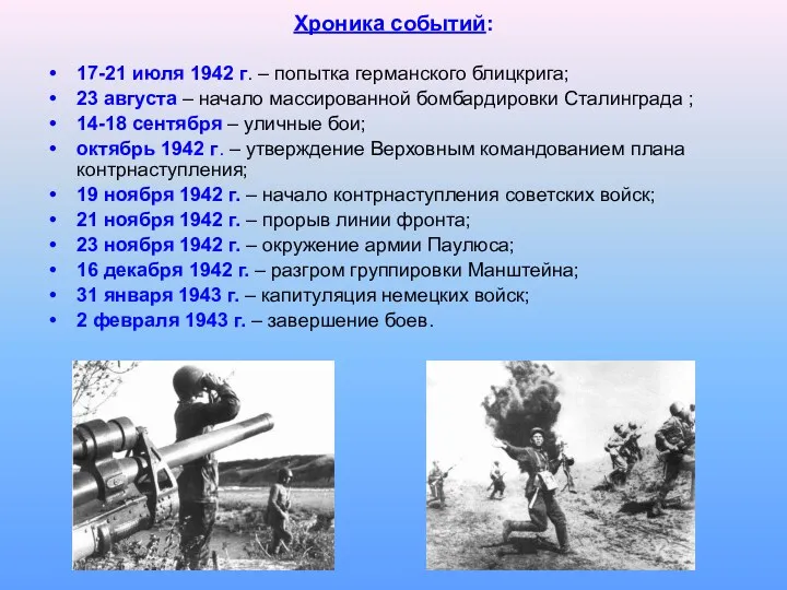 Хроника событий: 17-21 июля 1942 г. – попытка германского блицкрига;