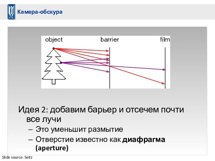 Идея 2: добавим барьер и отсечем почти все лучи Это