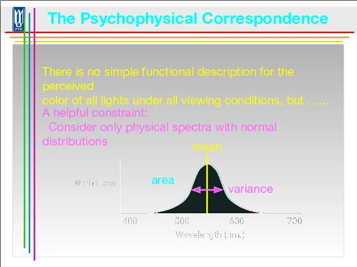 The Psychophysical Correspondence There is no simple functional description for