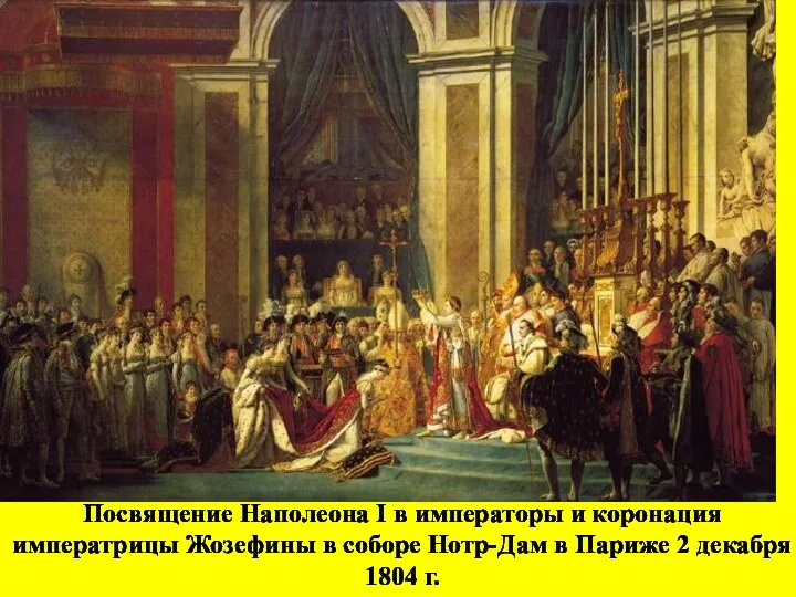 Посвящение Наполеона I в императоры и коронация императрицы Жозефины в