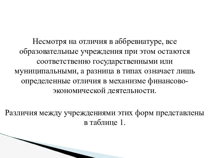 Несмотря на отличия в аббревиатуре, все образовательные учреждения при этом