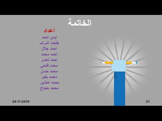 الخاتمة 24-11-2019 أعداد أيمن أحمد طلعت أشرف أحمد جلال أحمد
