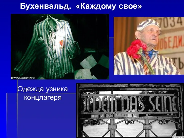 Бухенвальд. «Каждому свое» Одежда узника концлагеря