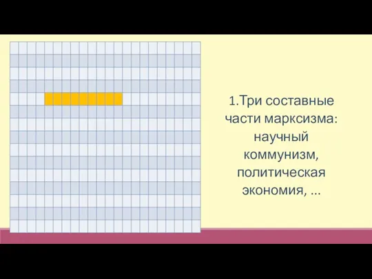 1.Три составные части марксизма: научный коммунизм, политическая экономия, ...