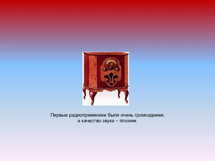 Первые радиоприемники были очень громоздкими, а качество звука – плохим.