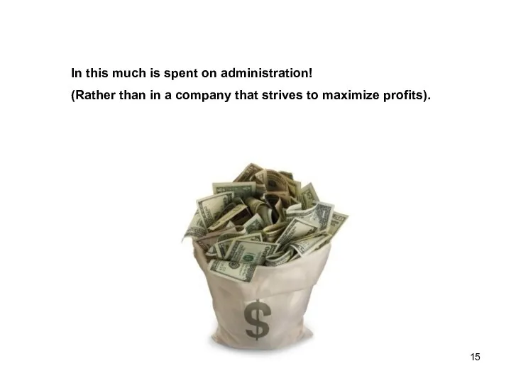 In this much is spent on administration! (Rather than in