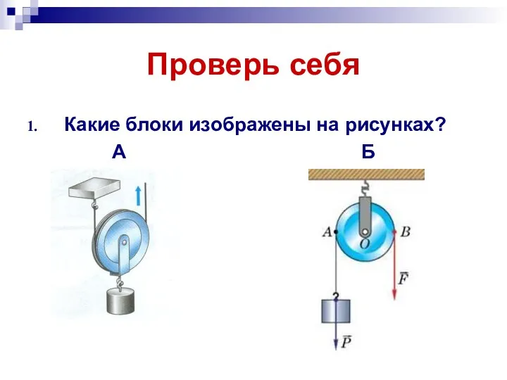 Проверь себя Какие блоки изображены на рисунках? А Б