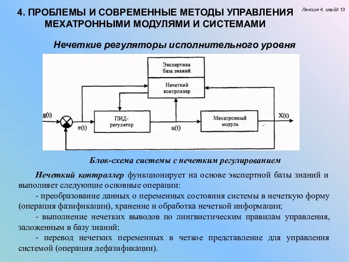 Лекция 4, слайд 13 4. ПРОБЛЕМЫ И СОВРЕМЕННЫЕ МЕТОДЫ УПРАВЛЕНИЯ