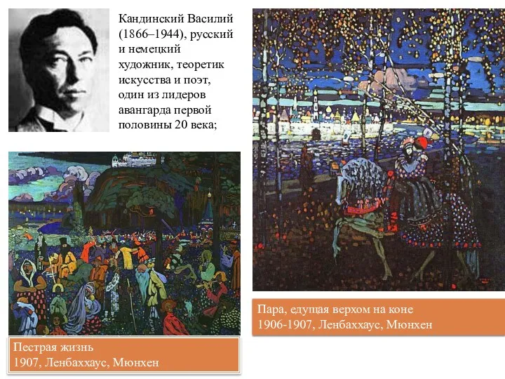 Кандинский Василий (1866–1944), русский и немецкий художник, теоретик искусства и поэт, один из